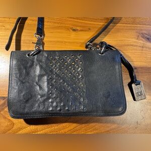 Frye distressed black Leather Shoulder Bag